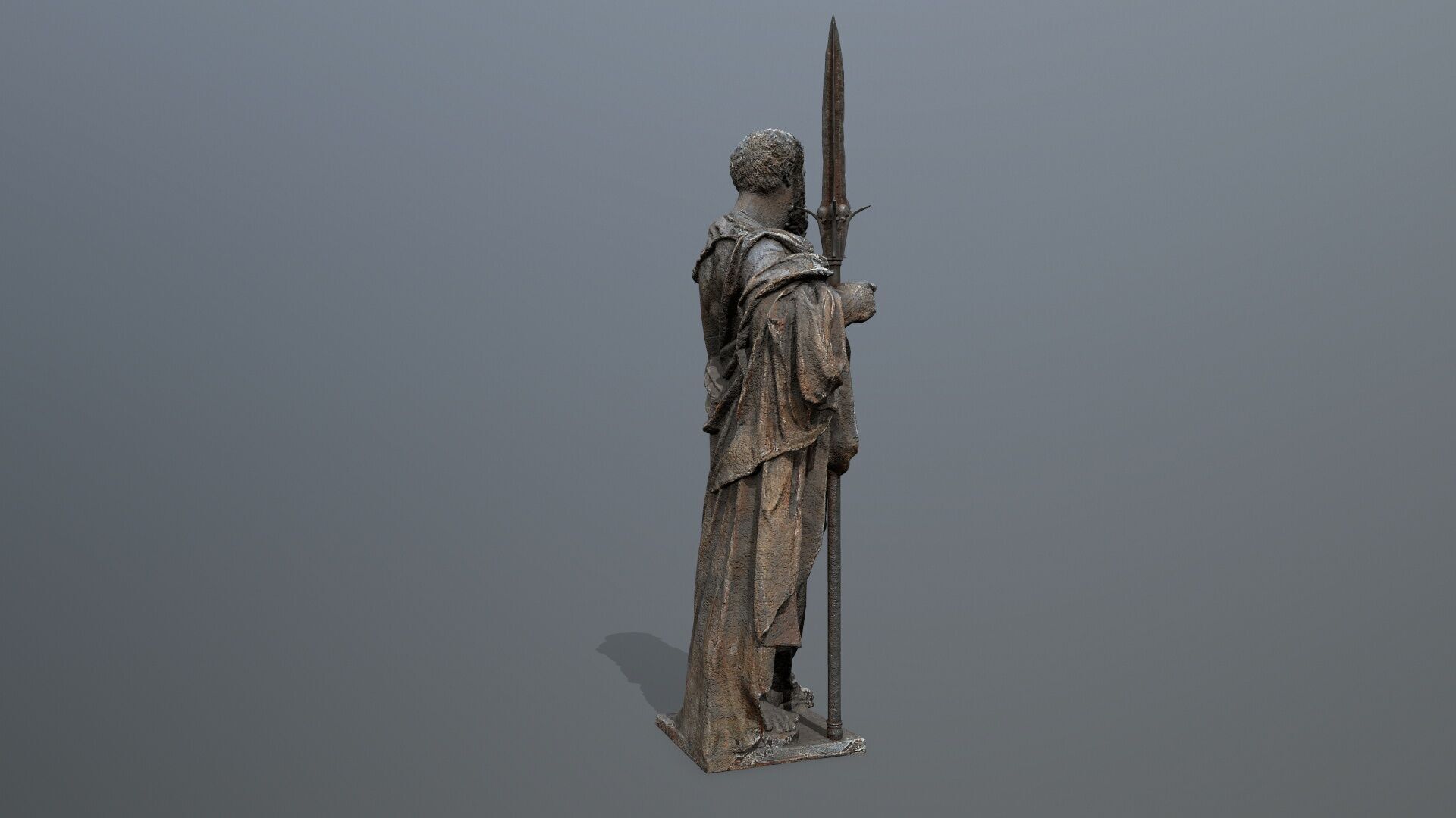Man Statue Low-poly 3D model_6