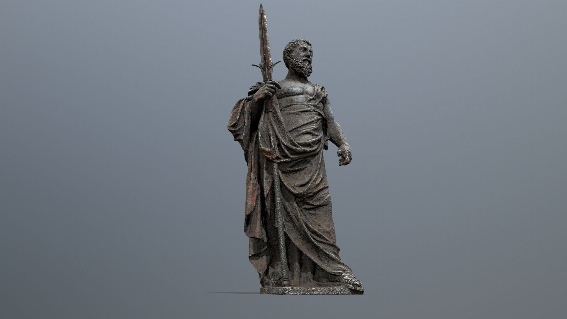Man Statue Low-poly 3D model_2