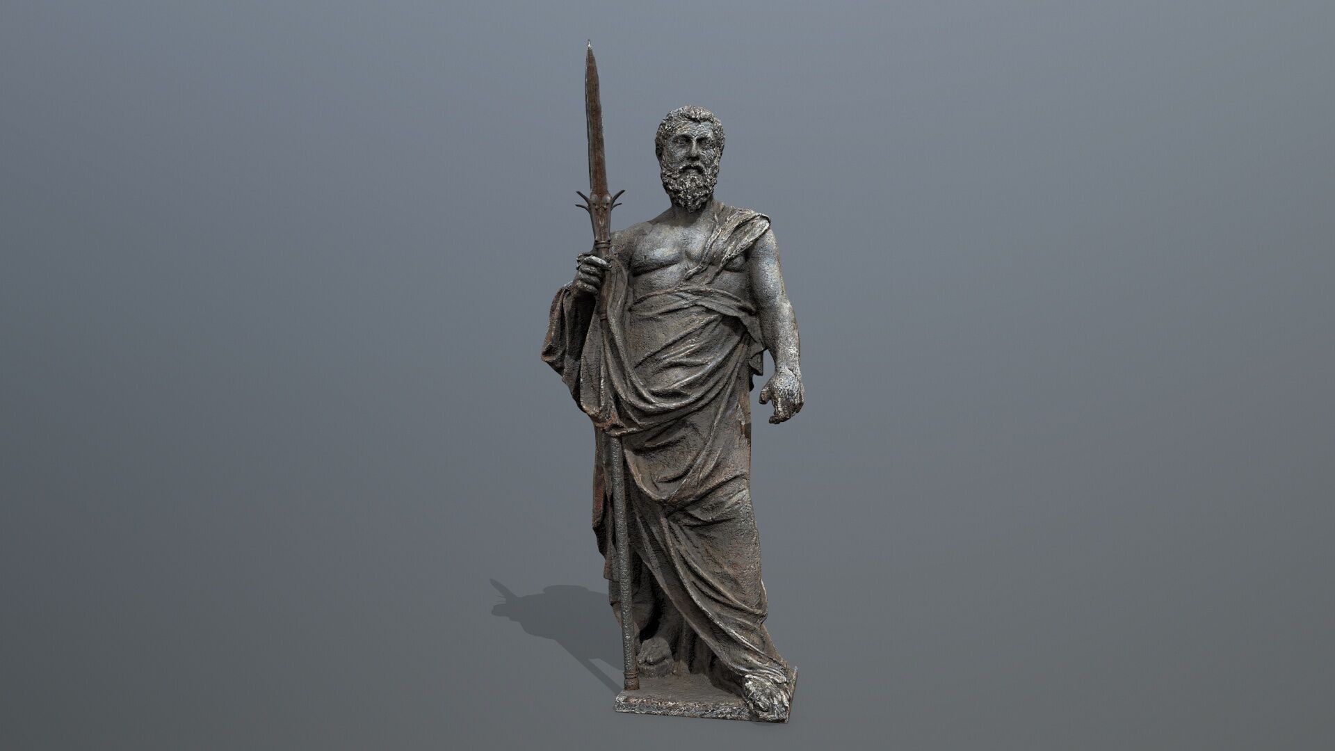 Man Statue Low-poly 3D model_10