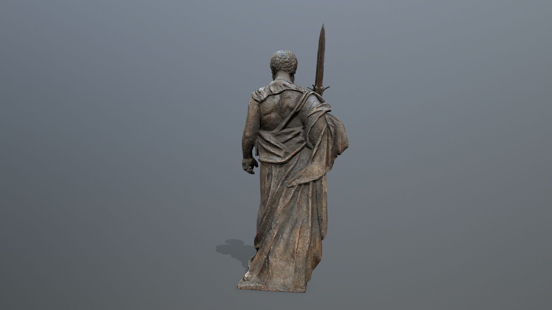 Man Statue Low-poly 3D model_7