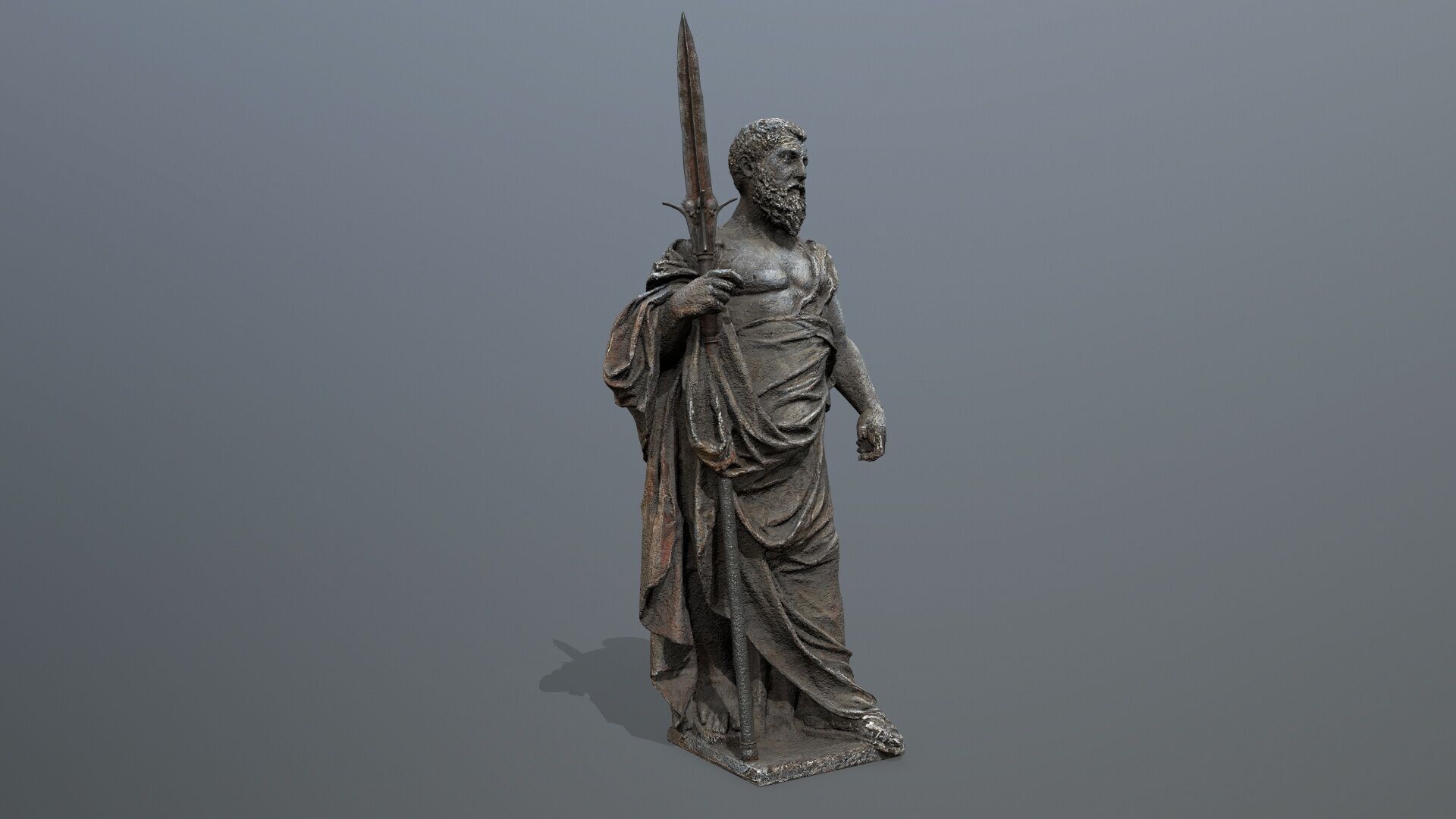 Man Statue Low-poly 3D model_4