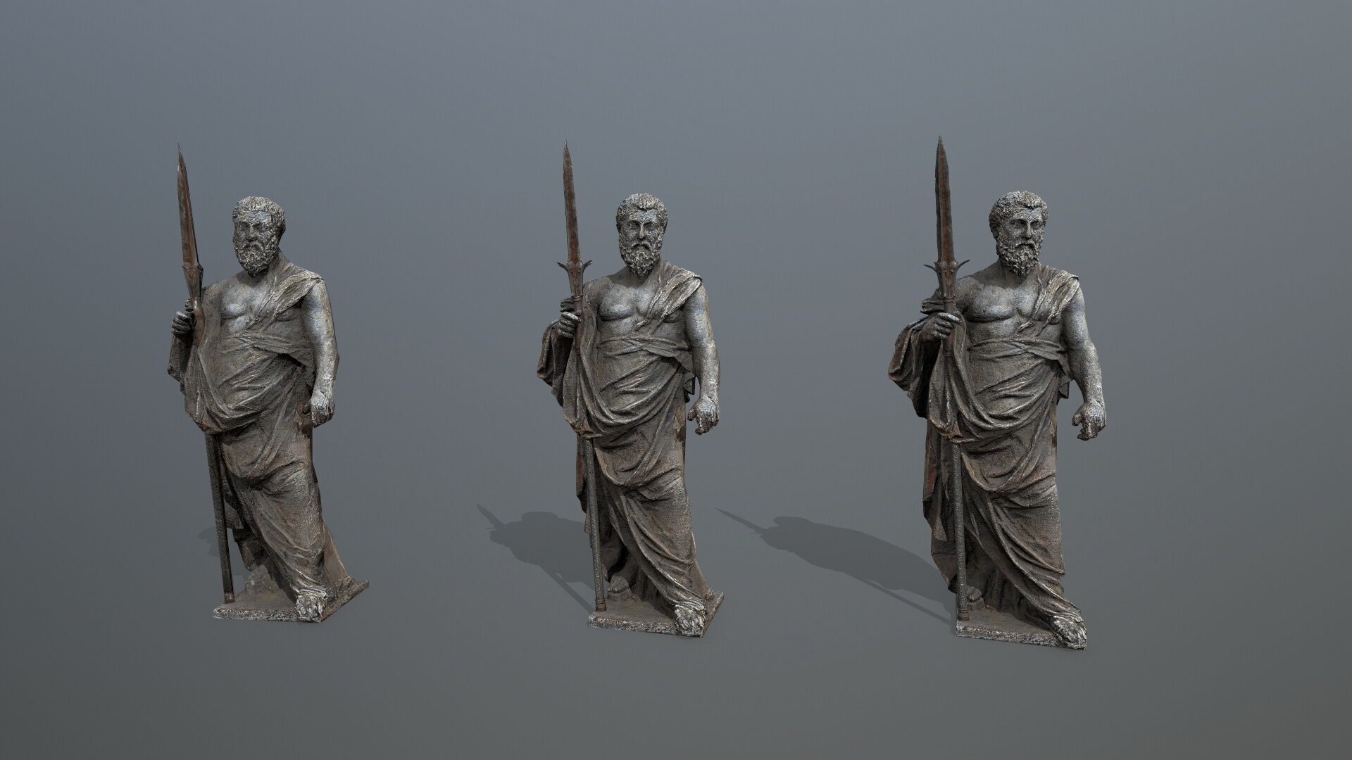 Man Statue Low-poly 3D model_11