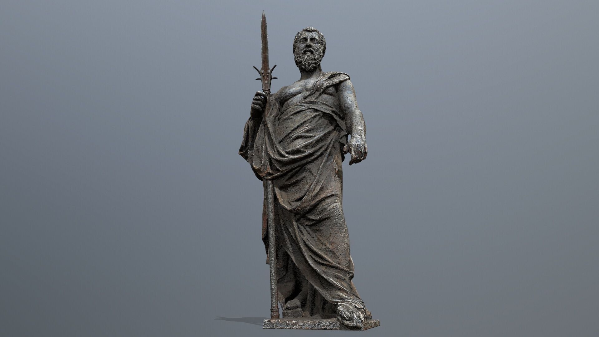 Man Statue Low-poly 3D model_1