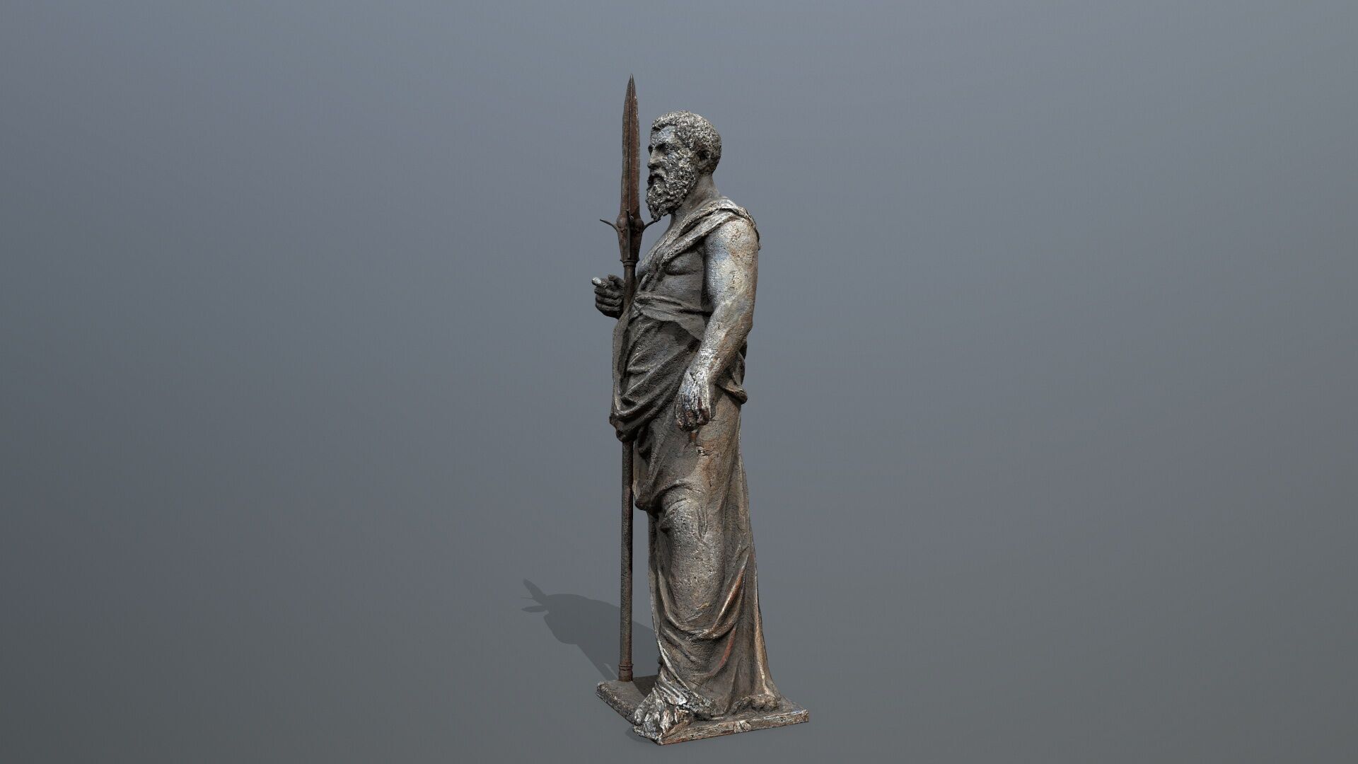 Man Statue Low-poly 3D model_9