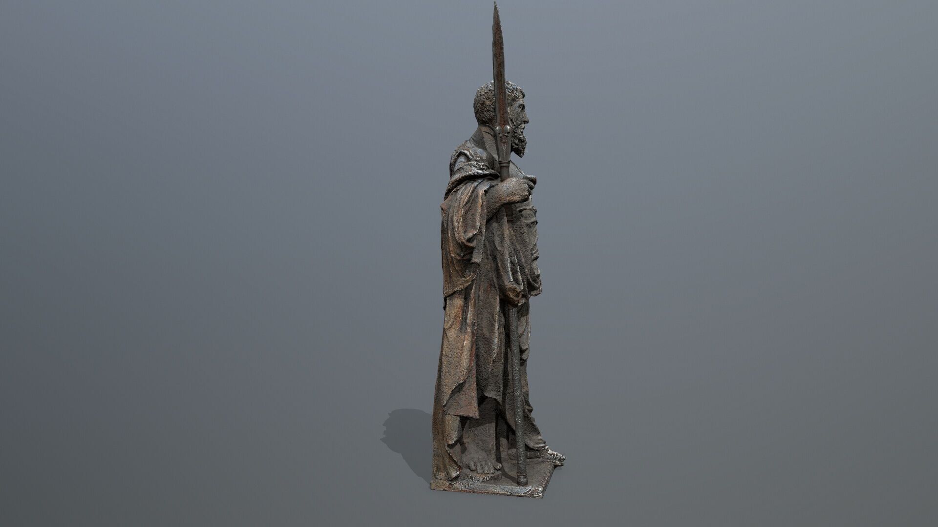 Man Statue Low-poly 3D model_5