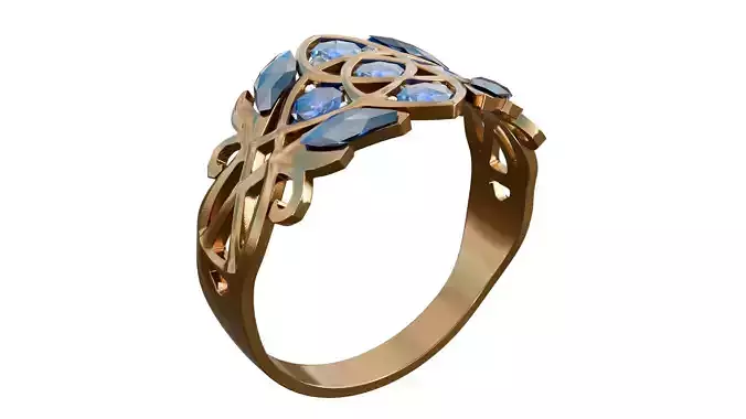 Blue Diamond Ring