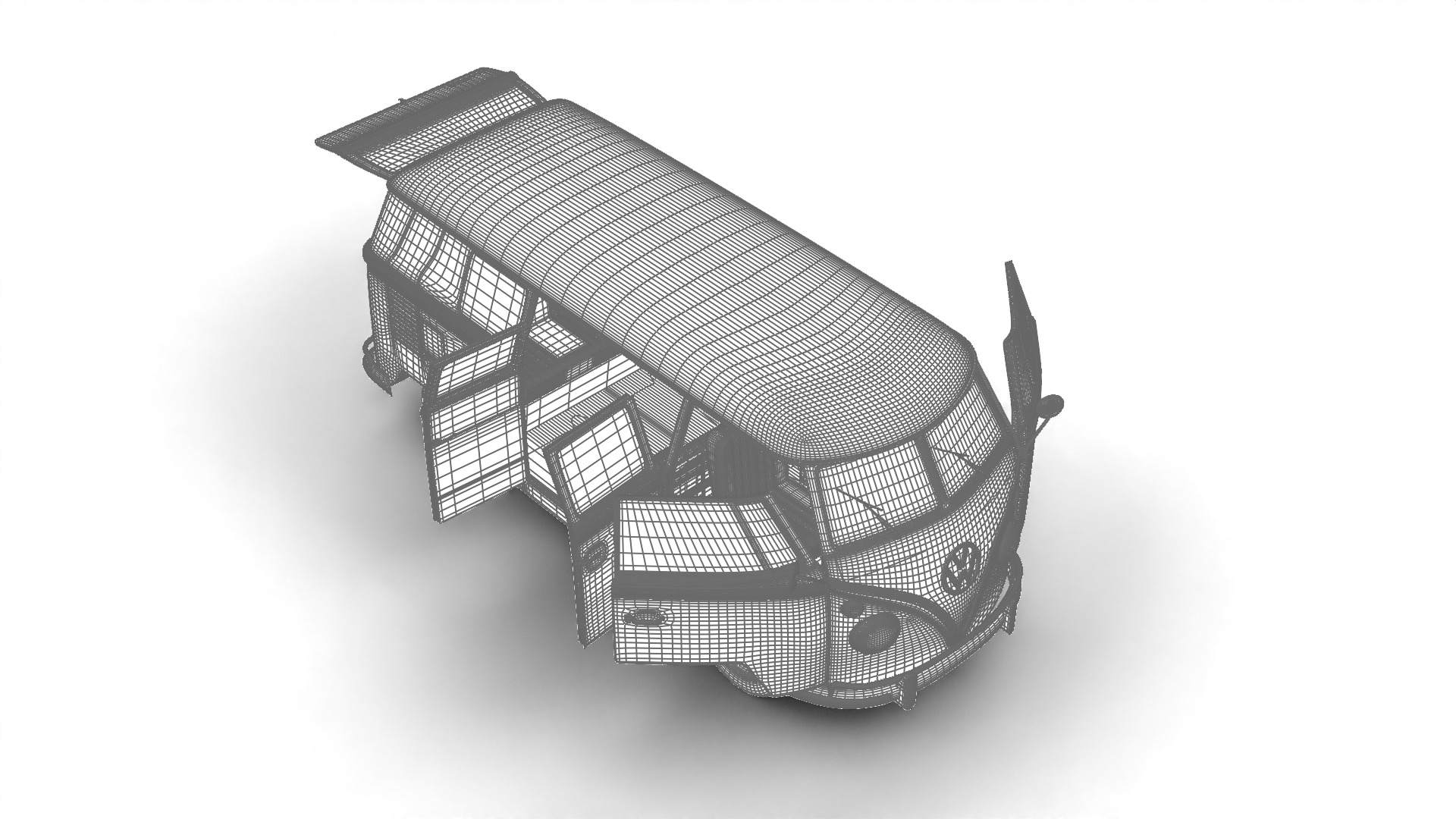 Volkswagen T1 Combi 1950 HQ 3d model 3D model_33