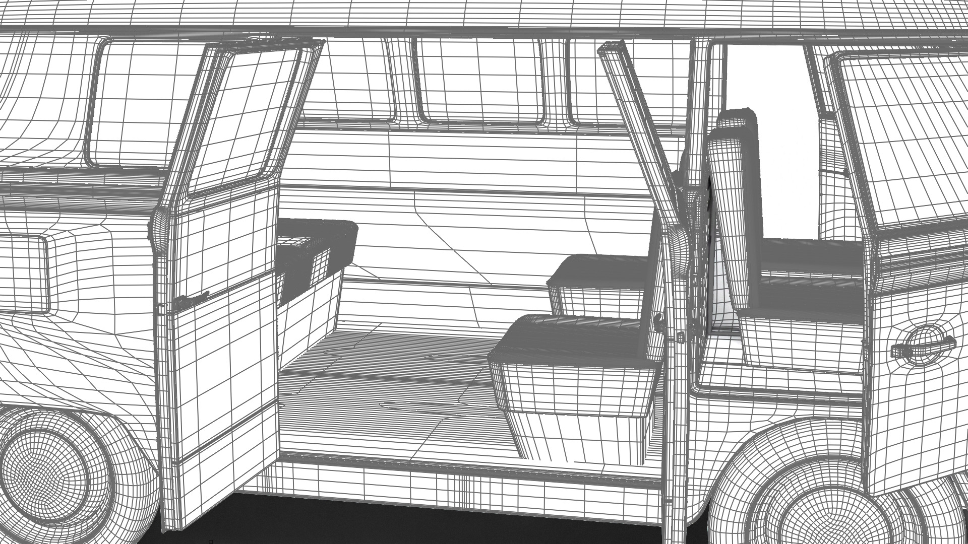 Volkswagen T1 Combi 1950 HQ 3d model 3D model_43