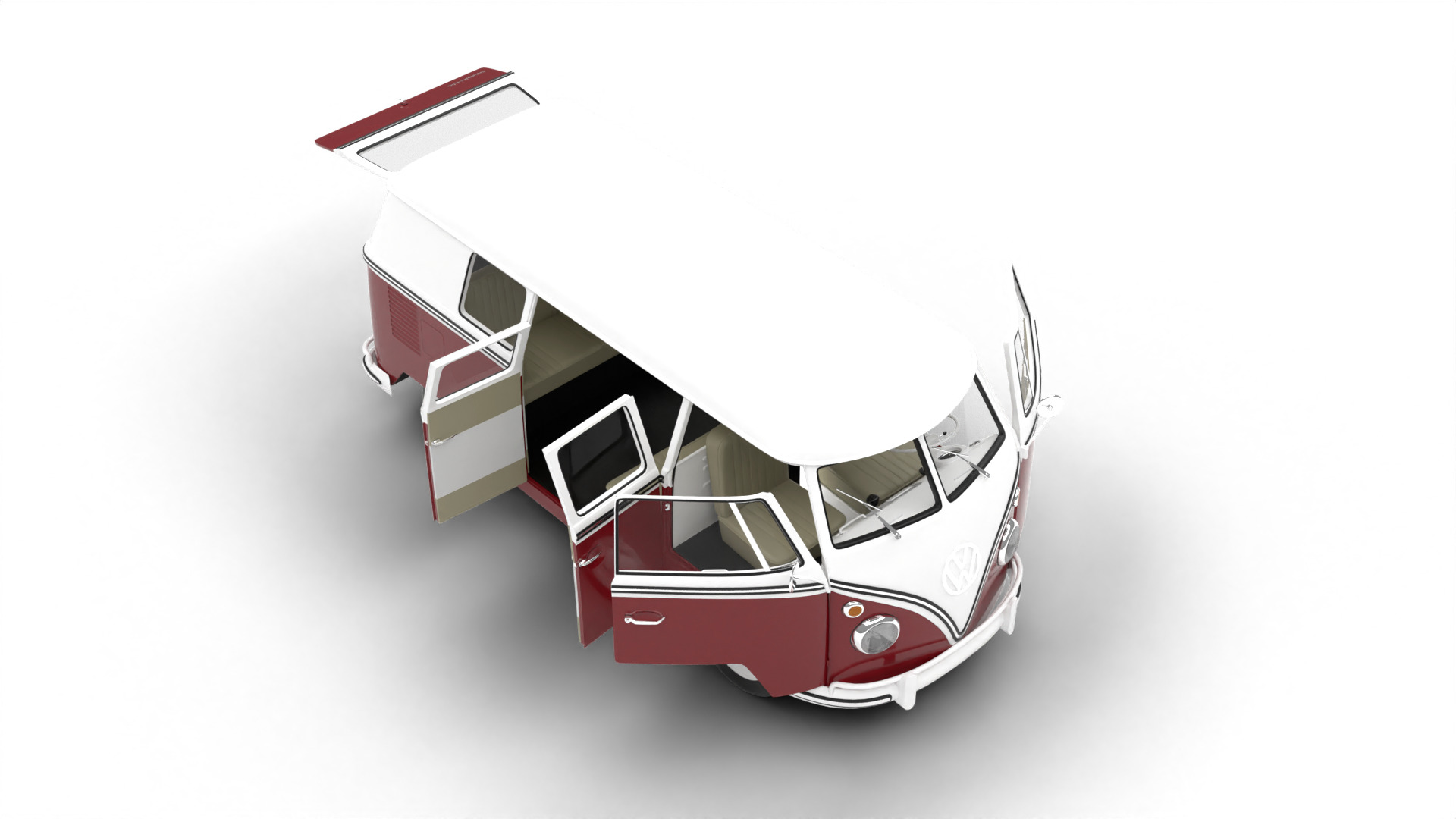 Volkswagen T1 Combi 1950 HQ 3d model 3D model_8