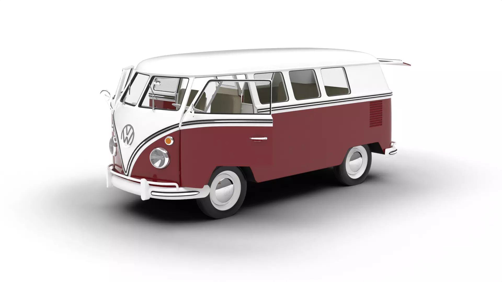 Volkswagen T1 Combi 1950 HQ 3d model 3D model_0