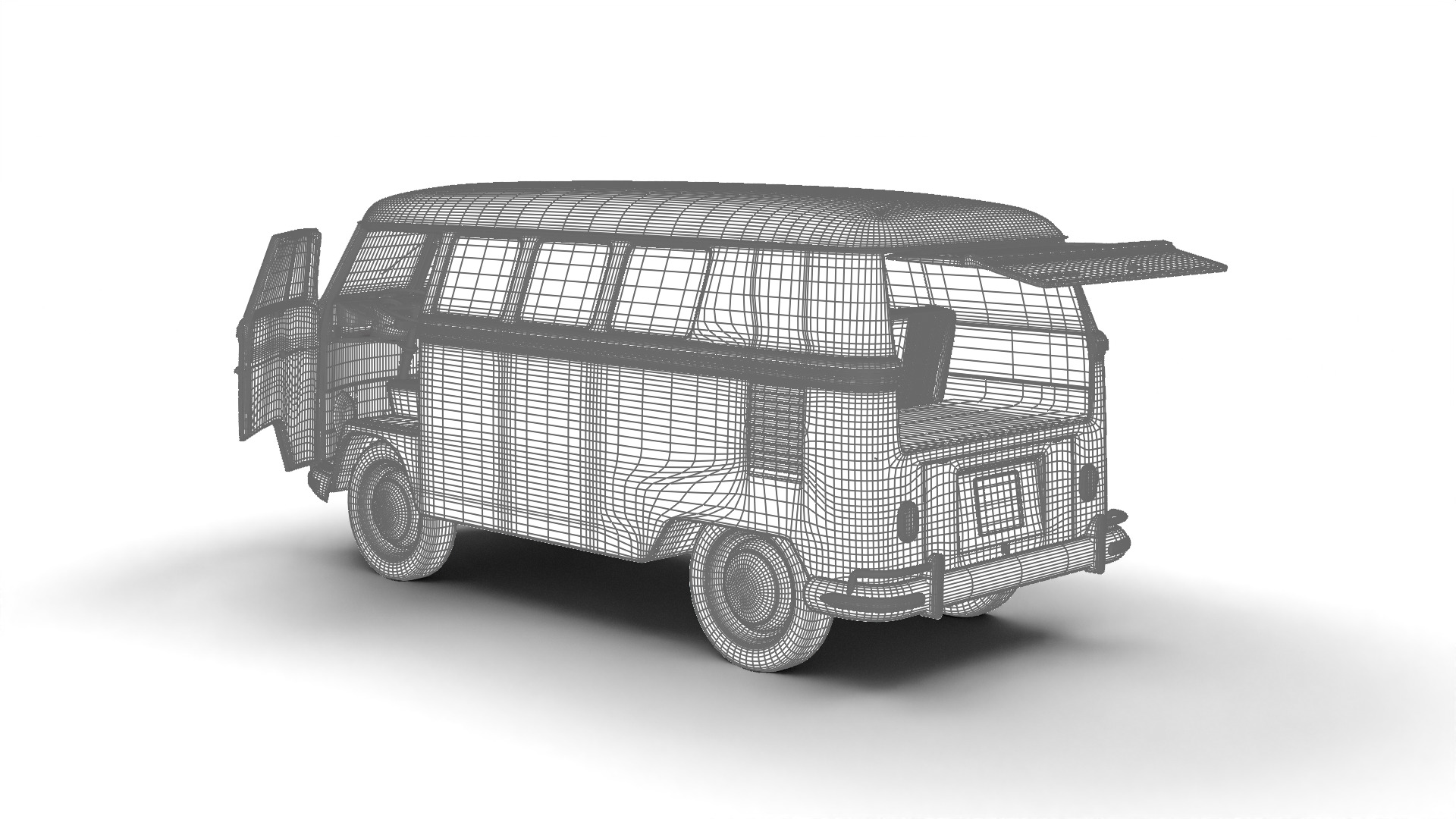 Volkswagen T1 Combi 1950 HQ 3d model 3D model_26