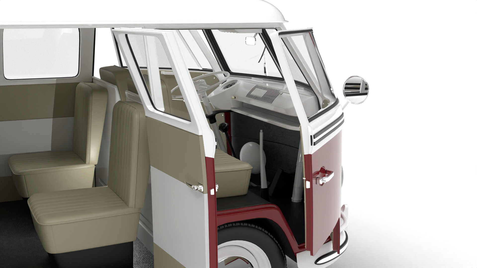 Volkswagen T1 Combi 1950 HQ 3d model 3D model_7