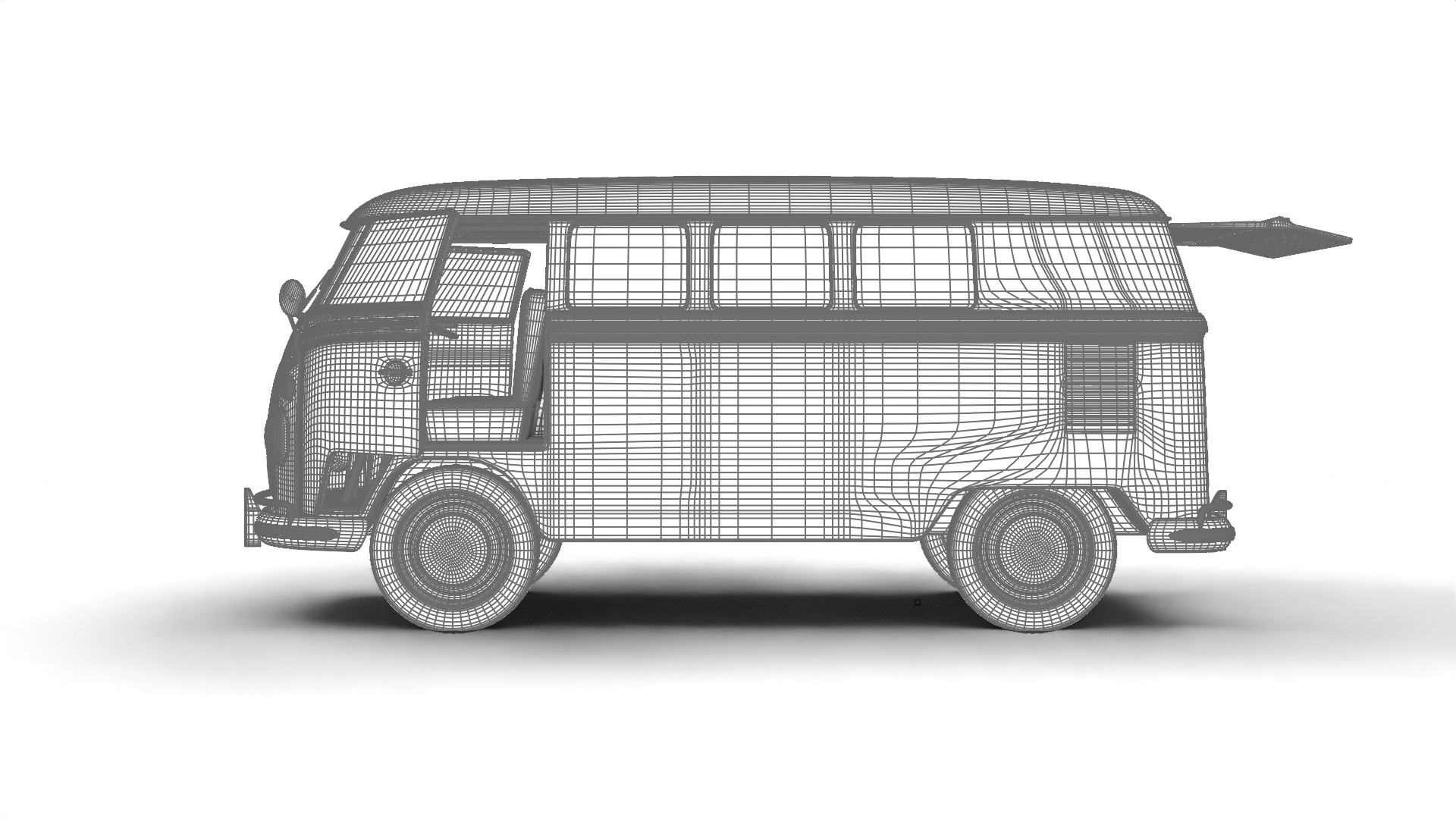 Volkswagen T1 Combi 1950 HQ 3d model 3D model_35