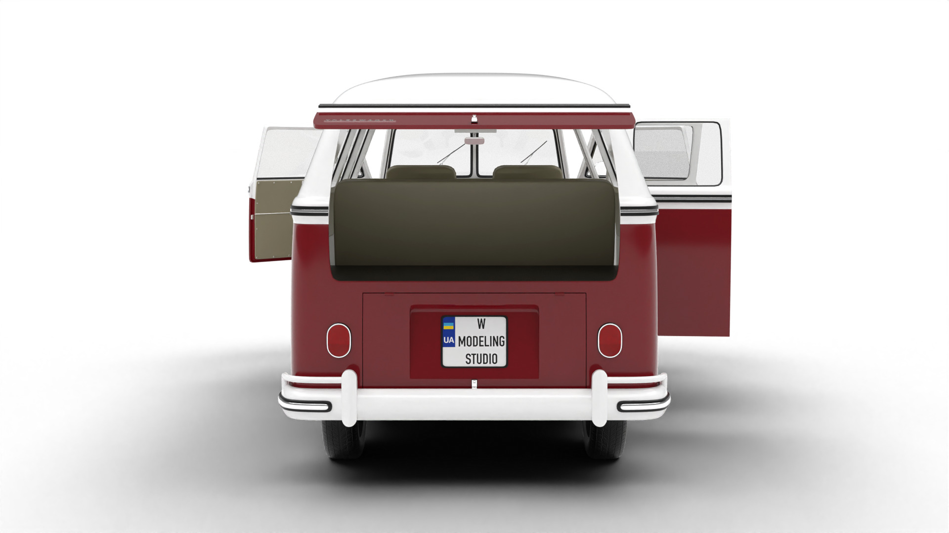 Volkswagen T1 Combi 1950 HQ 3d model 3D model_11