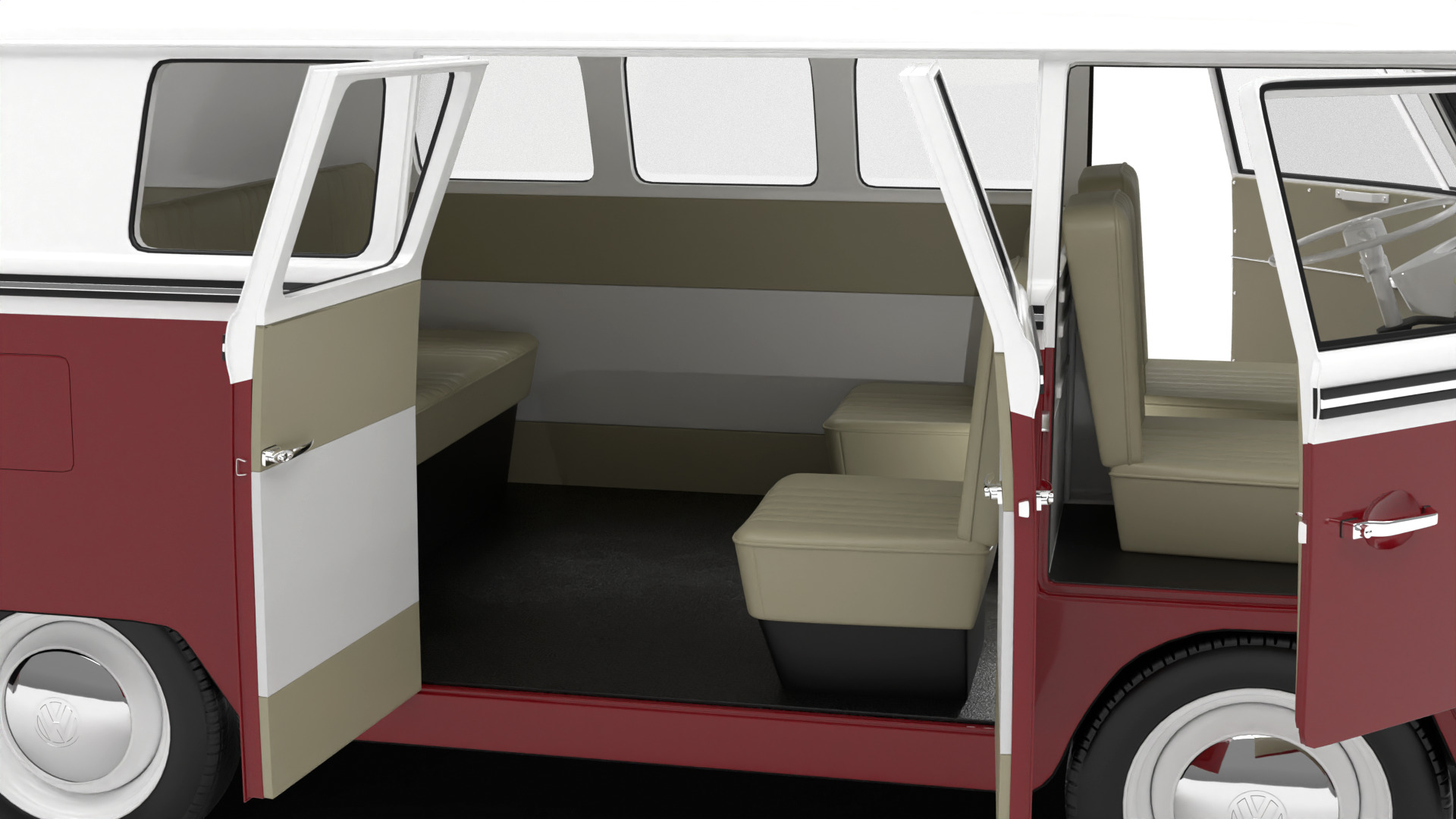 Volkswagen T1 Combi 1950 HQ 3d model 3D model_18