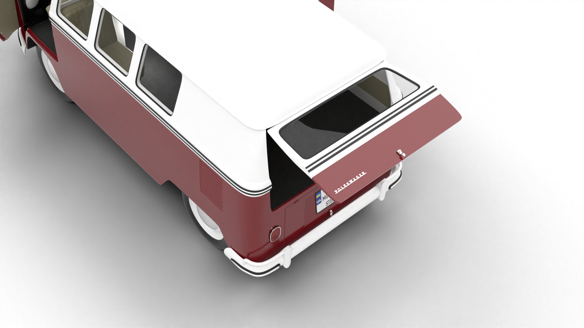 Volkswagen T1 Combi 1950 HQ 3d model 3D model_9