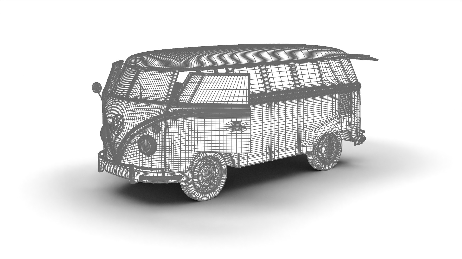 Volkswagen T1 Combi 1950 HQ 3d model 3D model_25