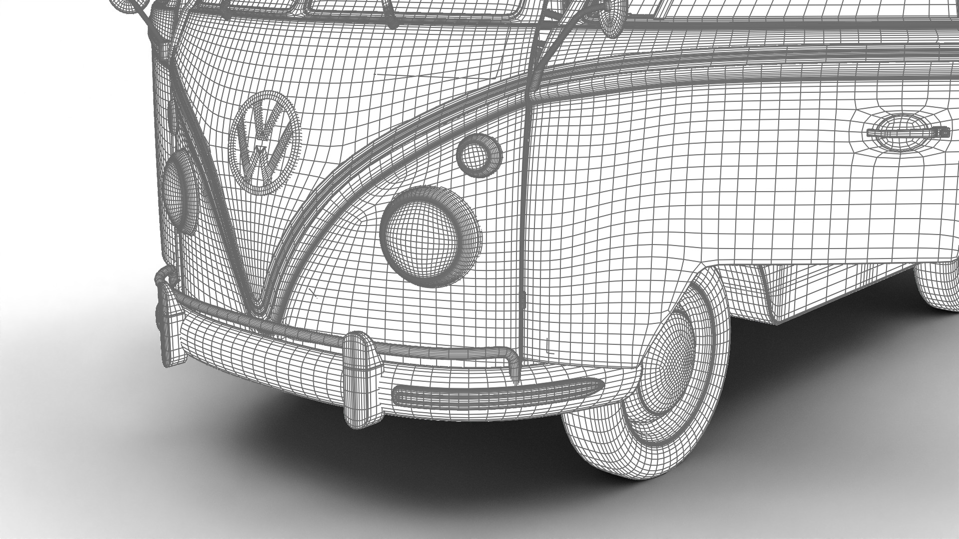 Volkswagen T1 Combi 1950 HQ 3d model 3D model_27