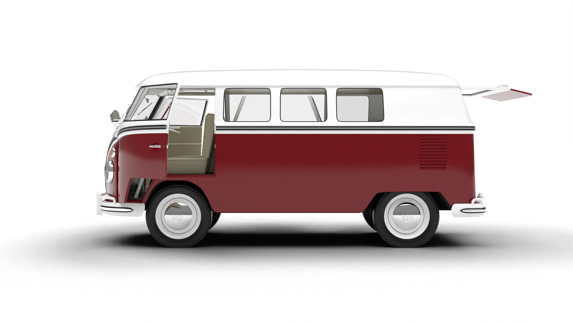 Volkswagen T1 Combi 1950 HQ 3d model 3D model_10