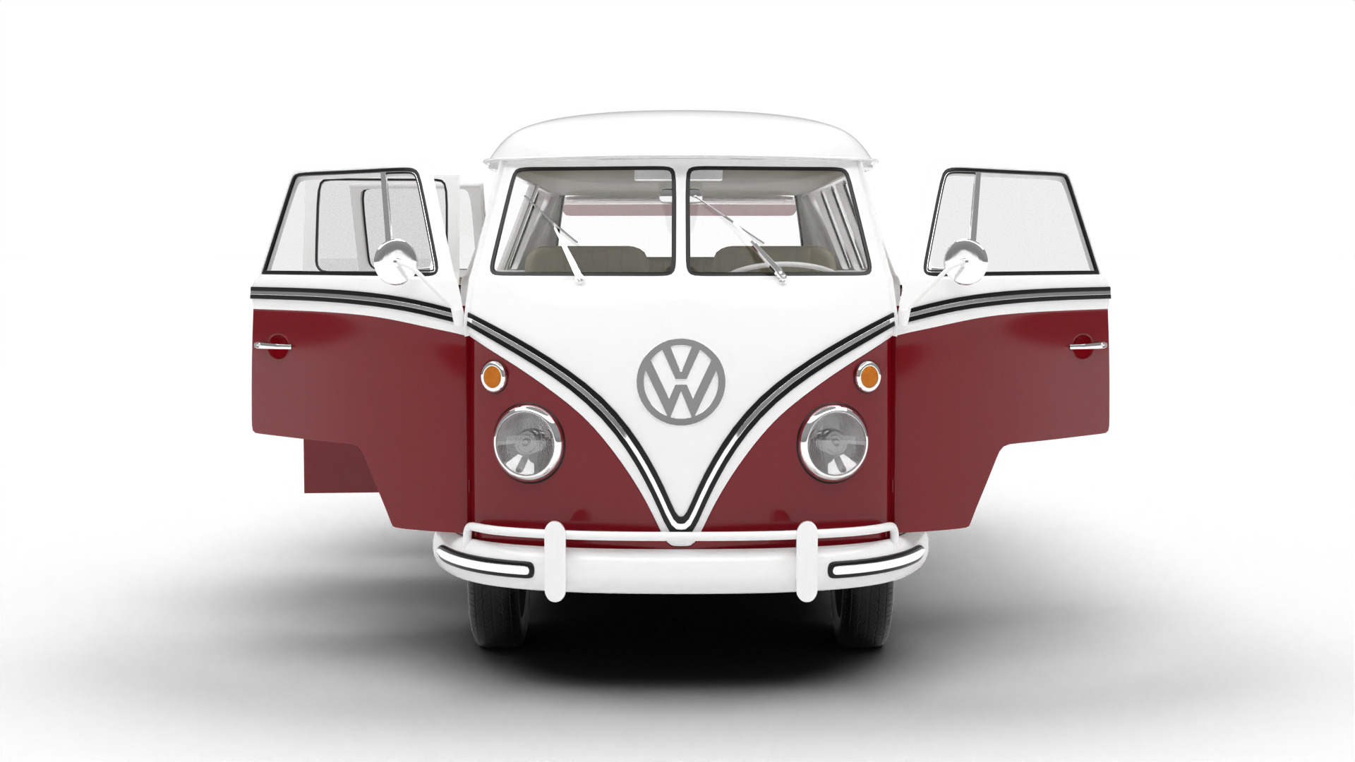 Volkswagen T1 Combi 1950 HQ 3d model 3D model_12