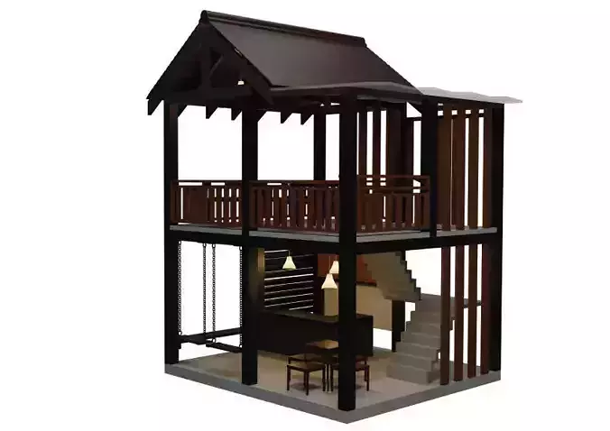 Single house thai style 3d Blender 