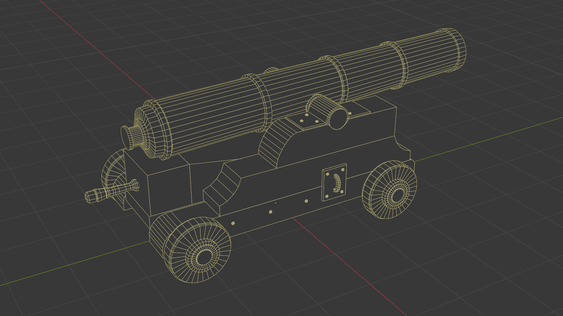 Ship Cannon - Game Ready Asset Low-poly 3D model_3