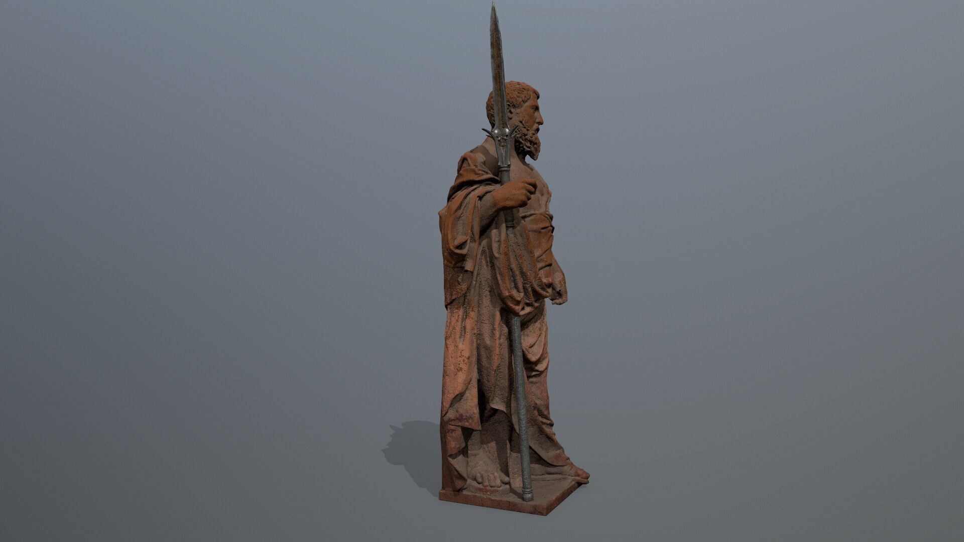 Man Statue Low-poly 3D model_5