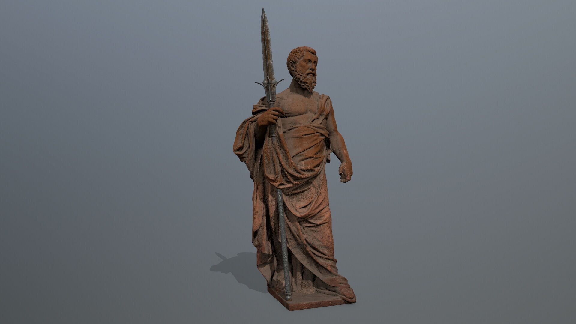 Man Statue Low-poly 3D model_4