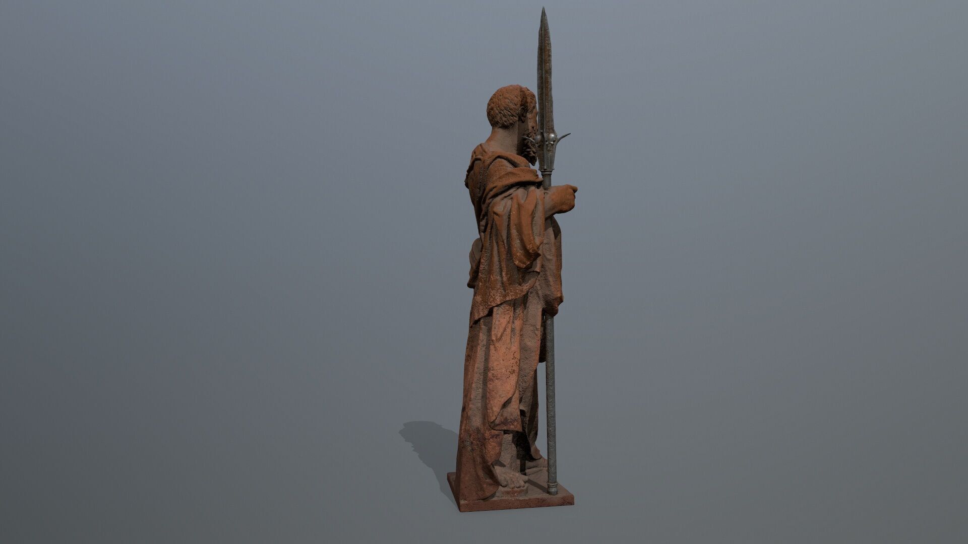 Man Statue Low-poly 3D model_6