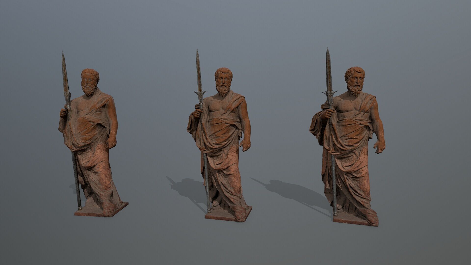 Man Statue Low-poly 3D model_13