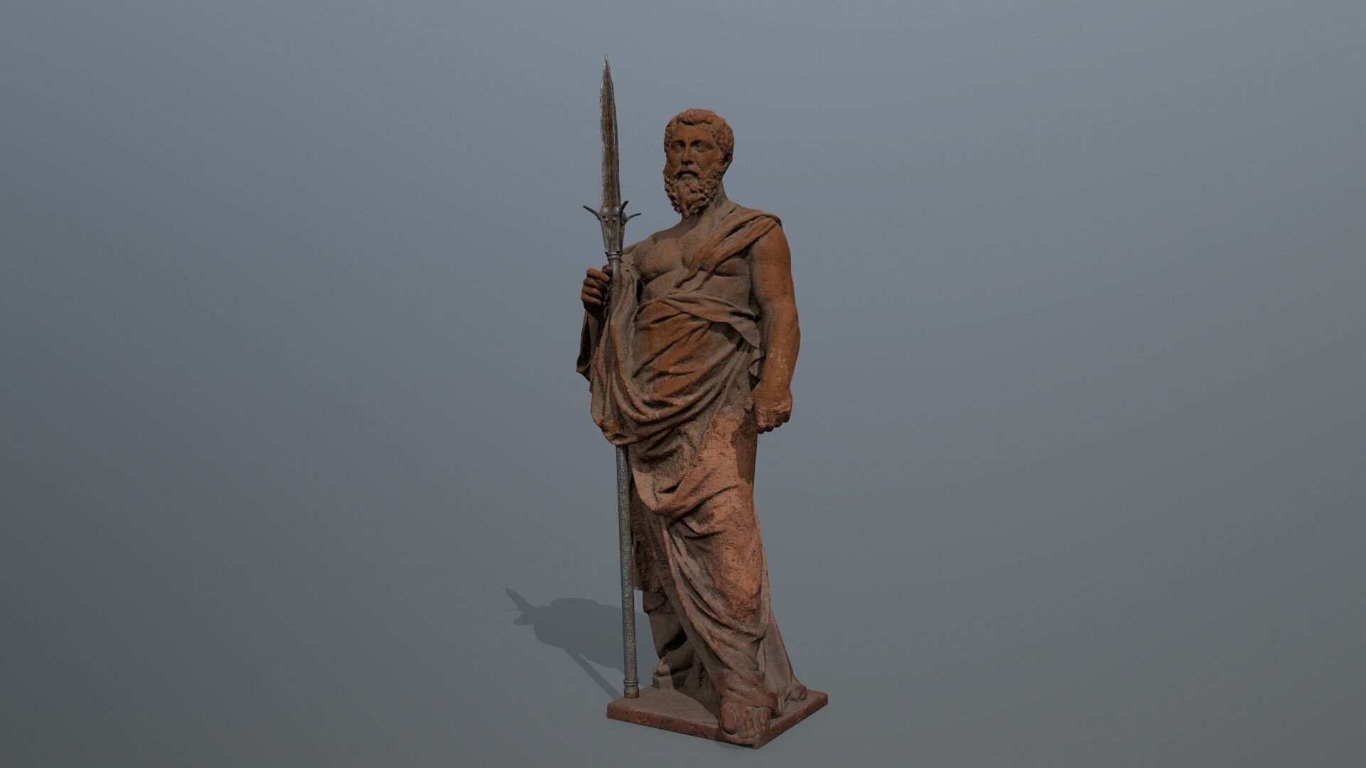Man Statue Low-poly 3D model_11