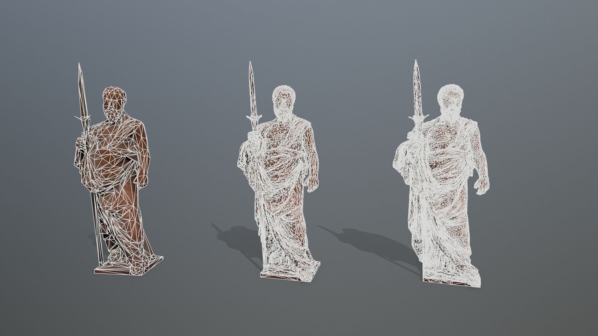 Man Statue Low-poly 3D model_14