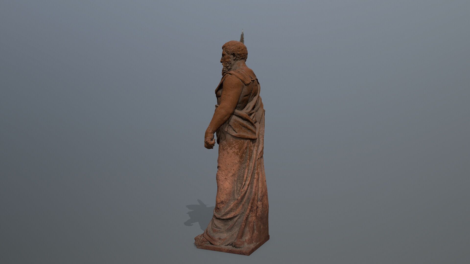 Man Statue Low-poly 3D model_9