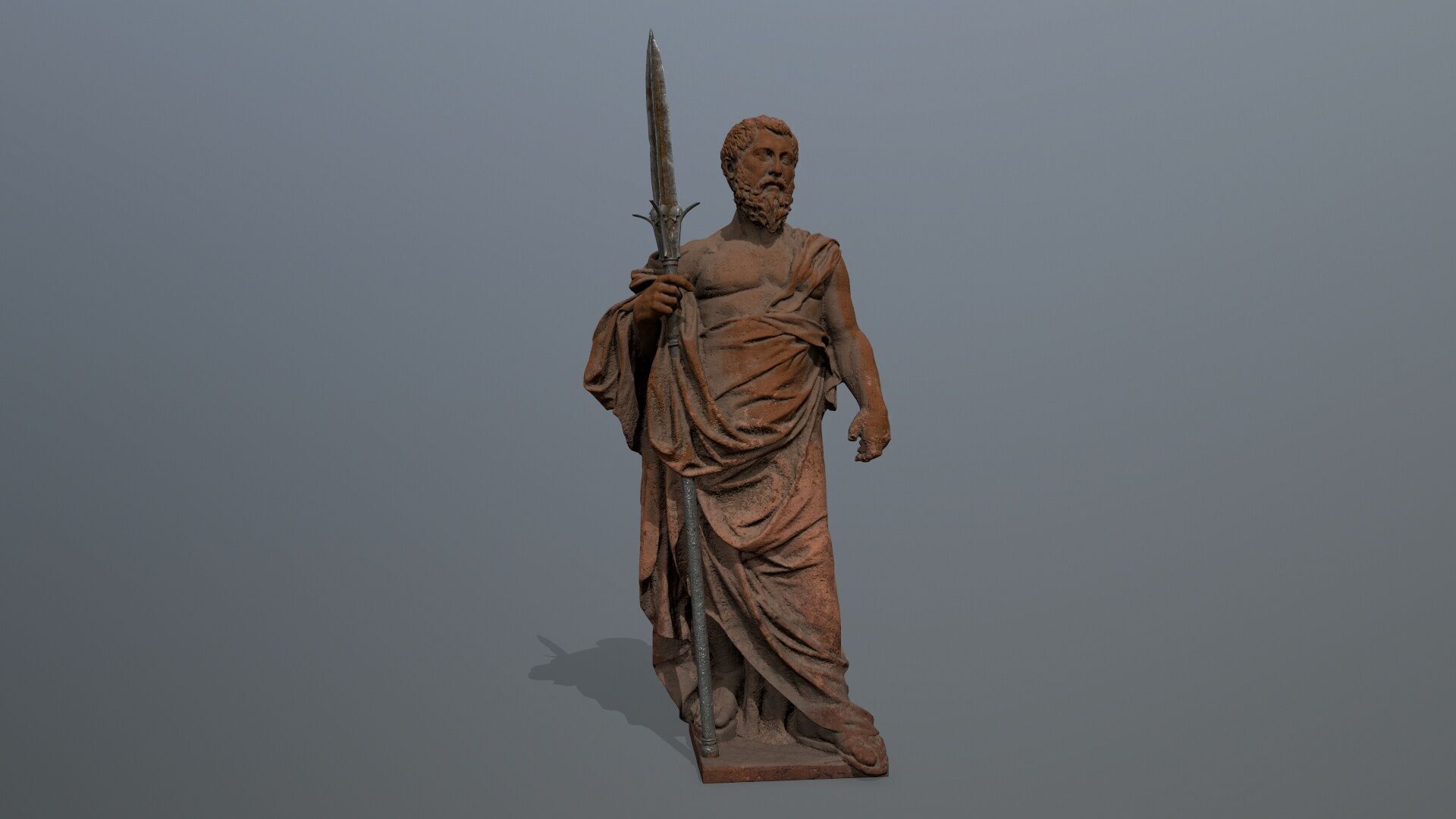 Man Statue Low-poly 3D model_12