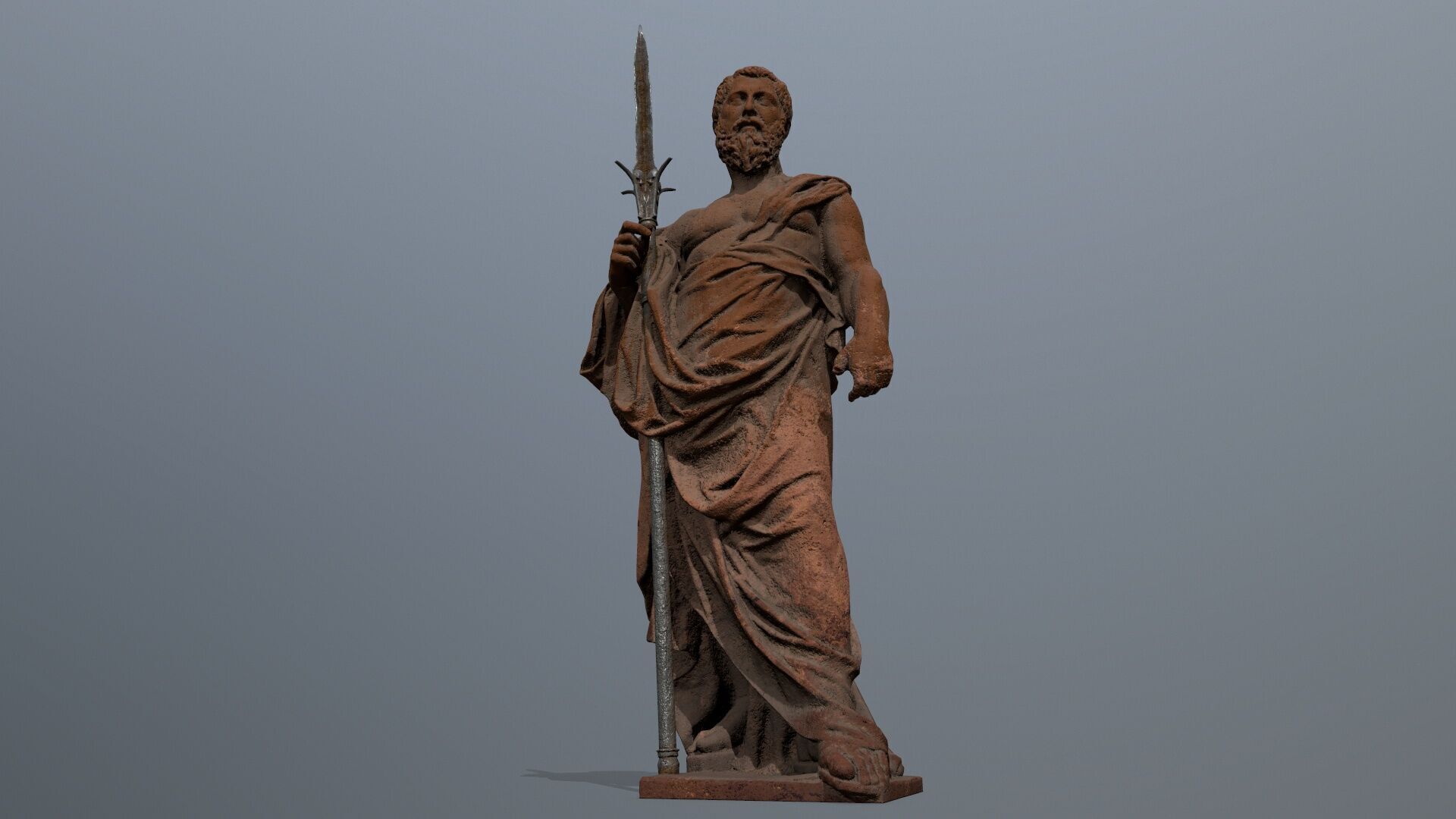 Man Statue Low-poly 3D model_1