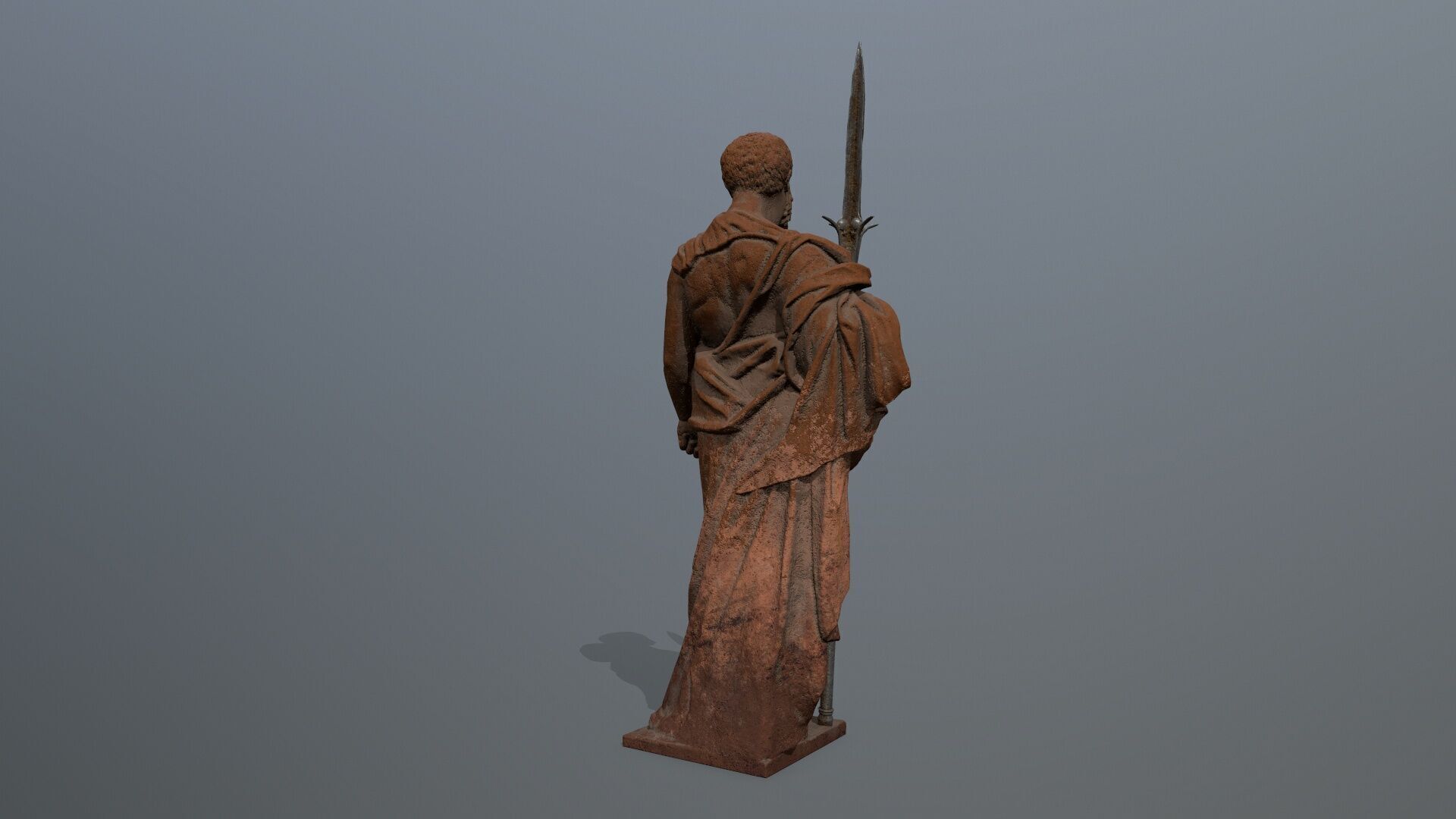 Man Statue Low-poly 3D model_7