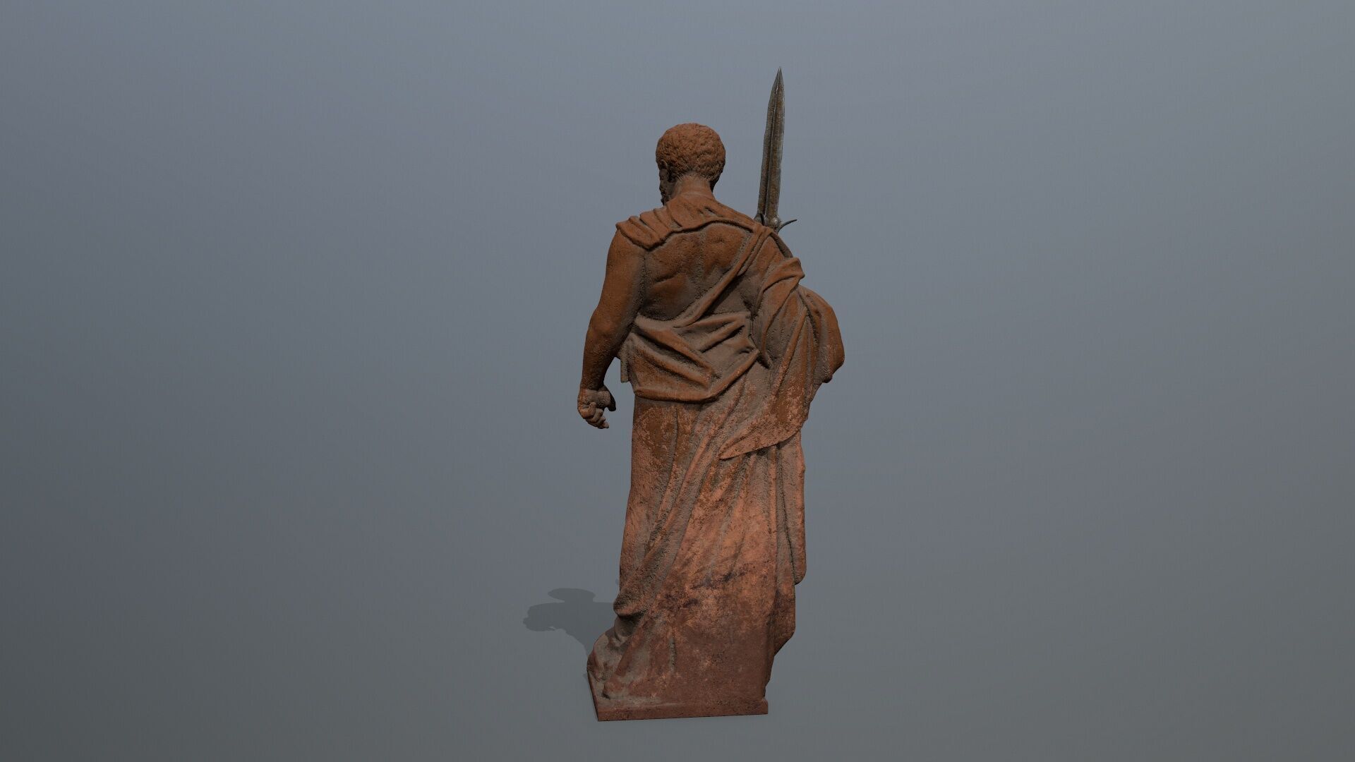 Man Statue Low-poly 3D model_8