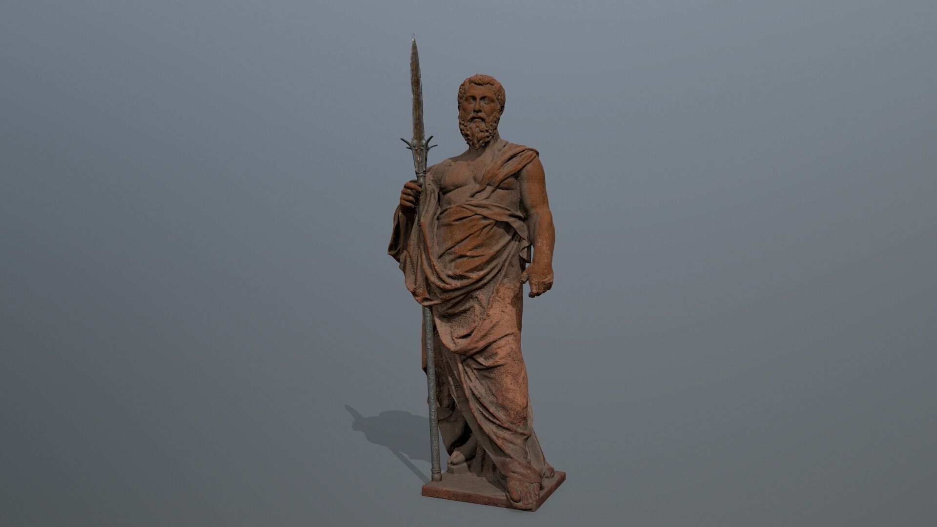 Man Statue Low-poly 3D model_3