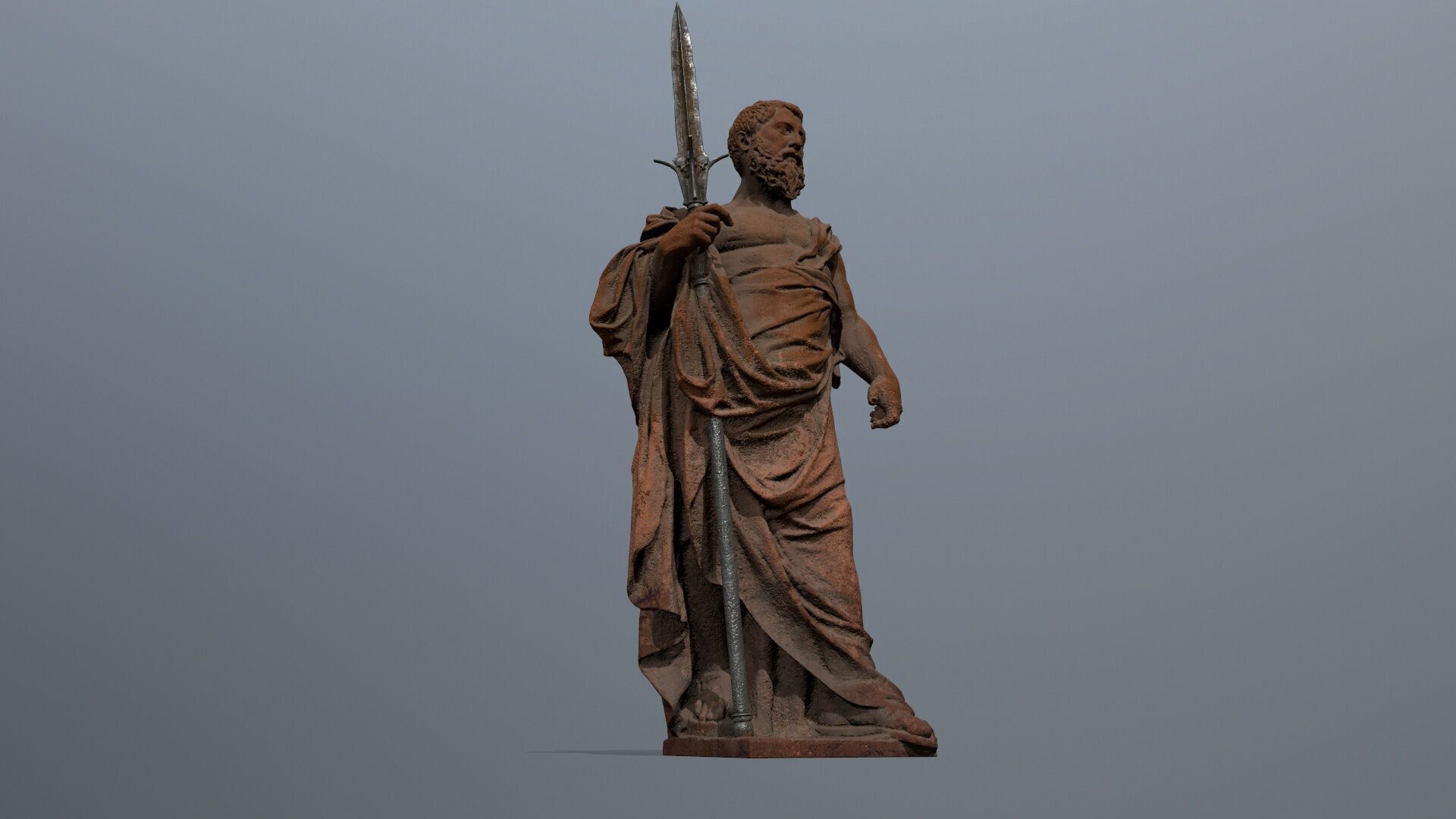 Man Statue Low-poly 3D model_2