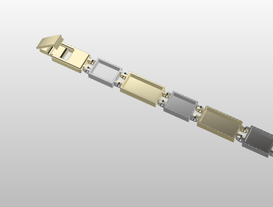 fold over locking clasp link bracelet 3D print model 3D print model_2