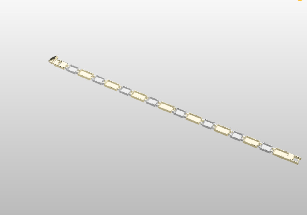 fold over locking clasp link bracelet 3D print model 3D print model_3
