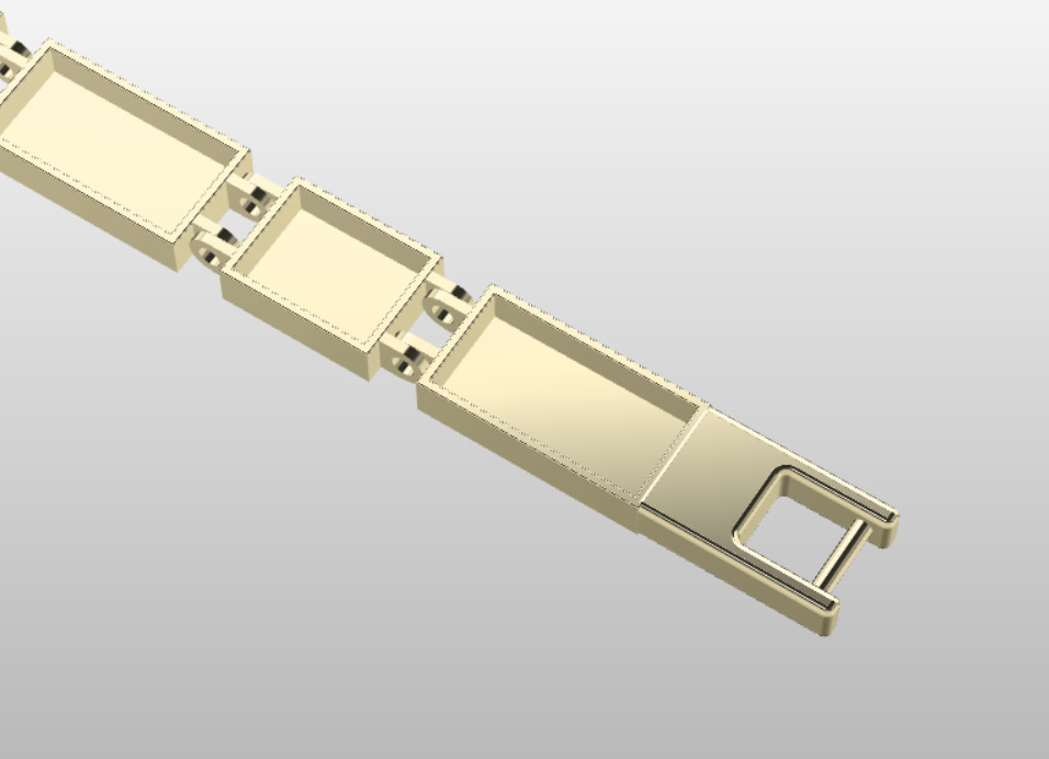 fold over locking clasp link bracelet 3D print model 3D print model_1
