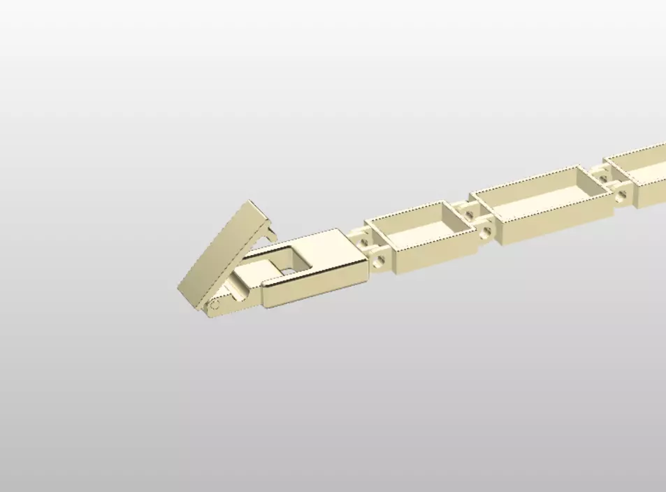 fold over locking clasp link bracelet 3D print model 3D print model_0