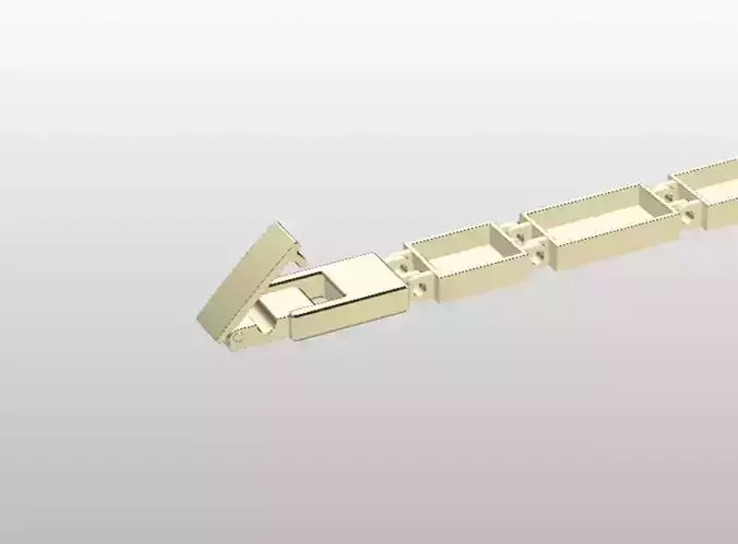 fold over locking clasp link bracelet 3D print model 3D print model
