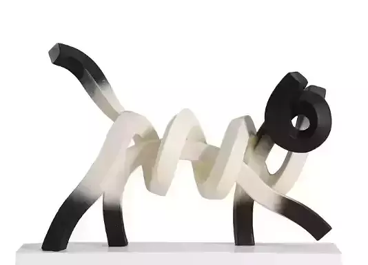 Creative Twisted Line Cat Sculpture - 3D print