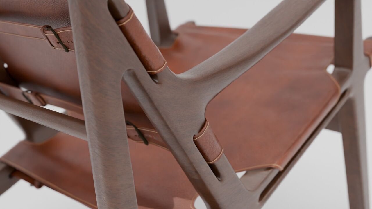 Sagrada Chair Design Armchair Low-poly 3D model_6