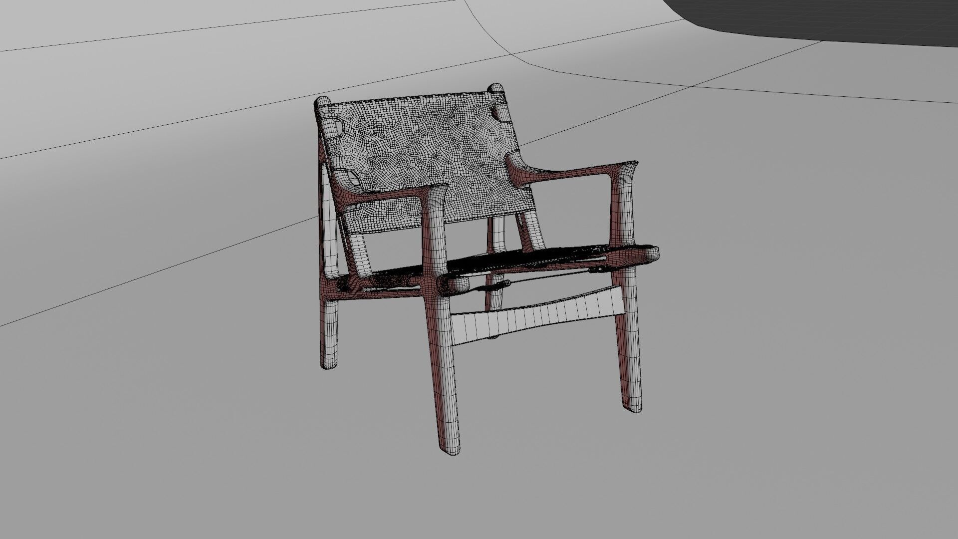 Sagrada Chair Design Armchair Low-poly 3D model_1