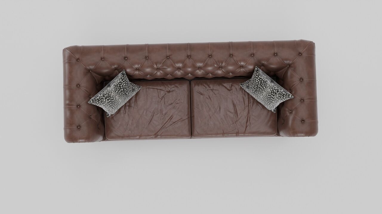 Chesterfield leather sofa 3D model_5
