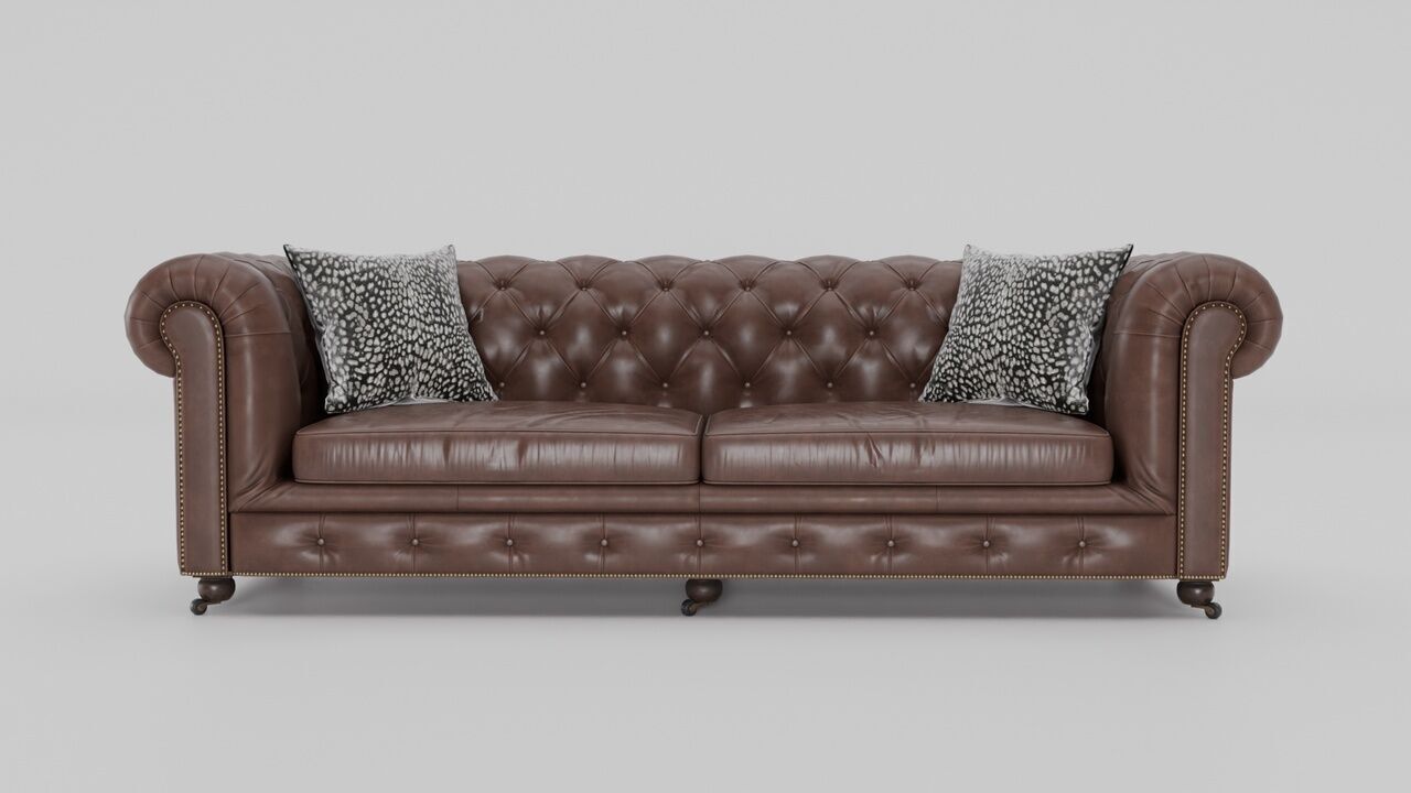 Chesterfield leather sofa 3D model_2