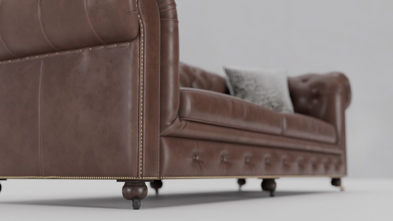 Chesterfield leather sofa 3D model_6